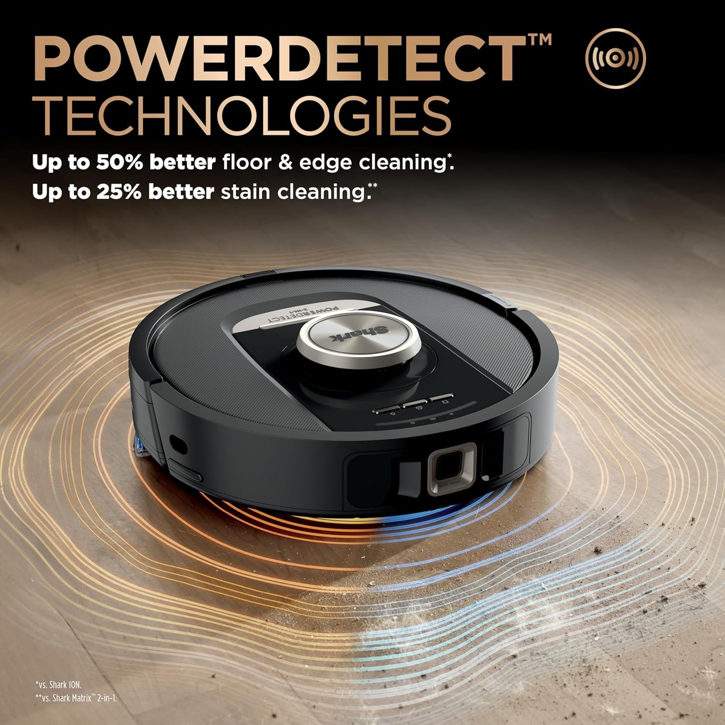 Shark Robot Vacuum & Mop Combo - PowerDetect NeverTouch Pro, Self-Emptying & Self-Cleaning, Black