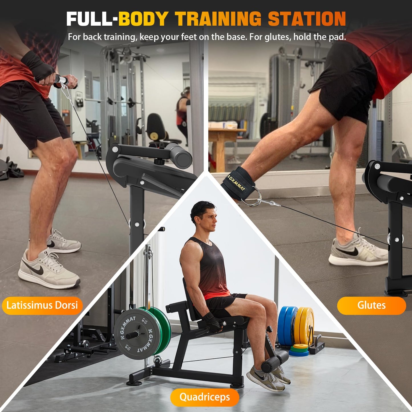 GXMMAT Leg Extension Machine - Multifunctional Workout Equipment for Home Gym, 400lbs Capacity with Adjustable Backrest & Leg Roller, Compact Strength Training for Quads, Hamstrings, Glutes and Core