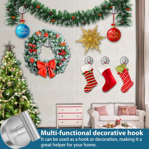 AbluFirst Suction Cup Hooks for Shower, 4-Pack, No-Drill Heavy Duty, Removable and Reusable, Suitable for Bathrooms, Glass, Kitchen Mirrors, Tiles, Hanging Towels, Bathrobes, Coats (Silver)