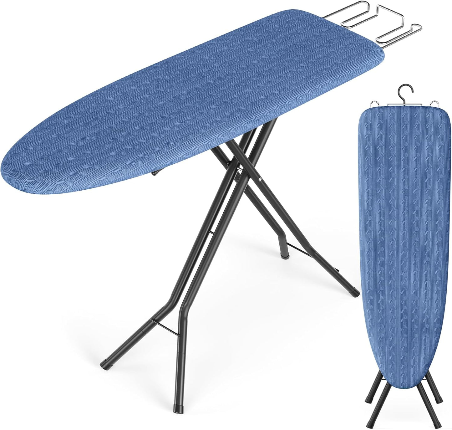 SONGMICS Ironing Board - Foldable & Height Adjustable Up to 35 Inches | Midnight Blue with 4-Layer Cover & Pad