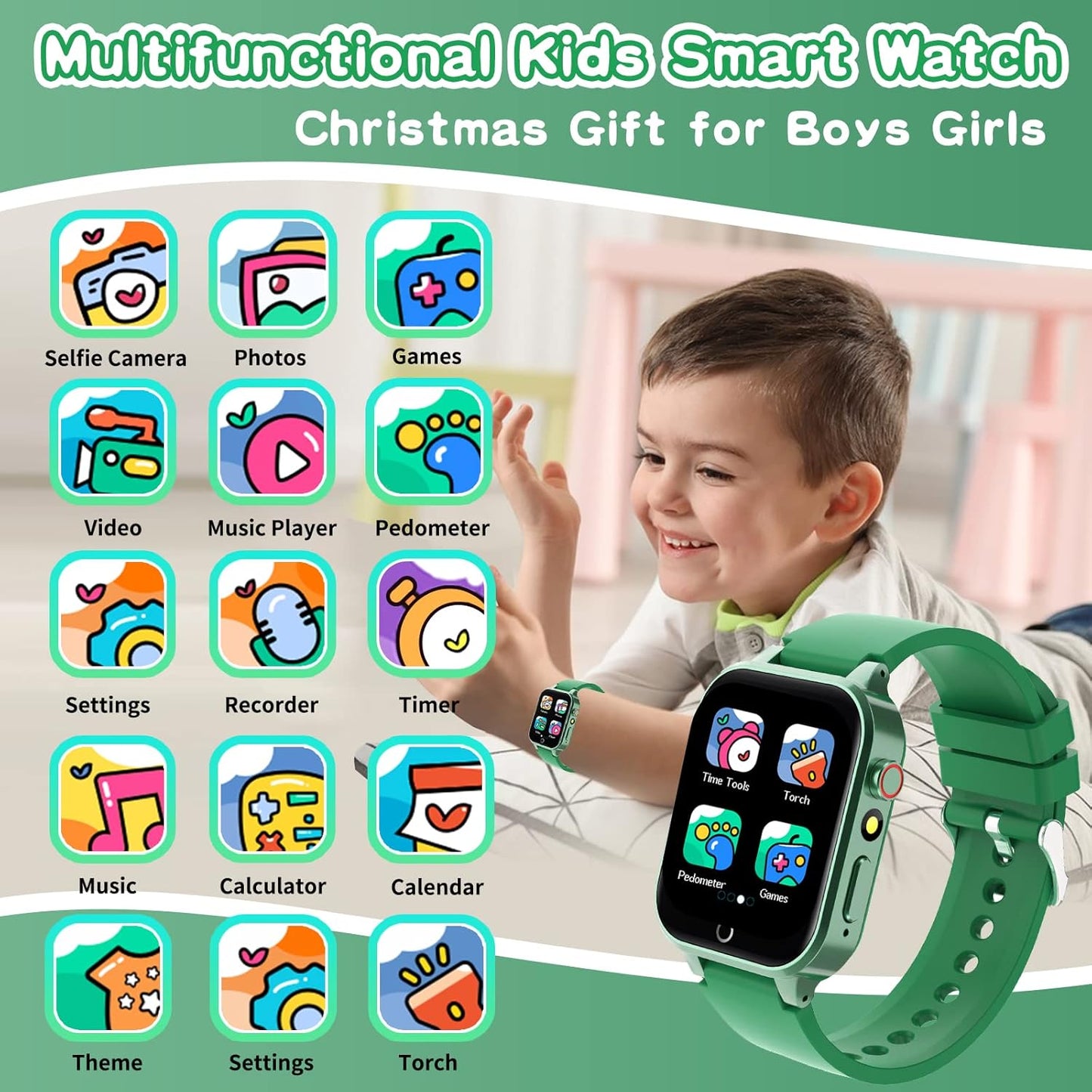 Cosjoype 6-10, 26 4 5 6 7 8 Kids Smart Watch Boys Gift for Age Games Touch Screen HD Video Music Player Learning Cards