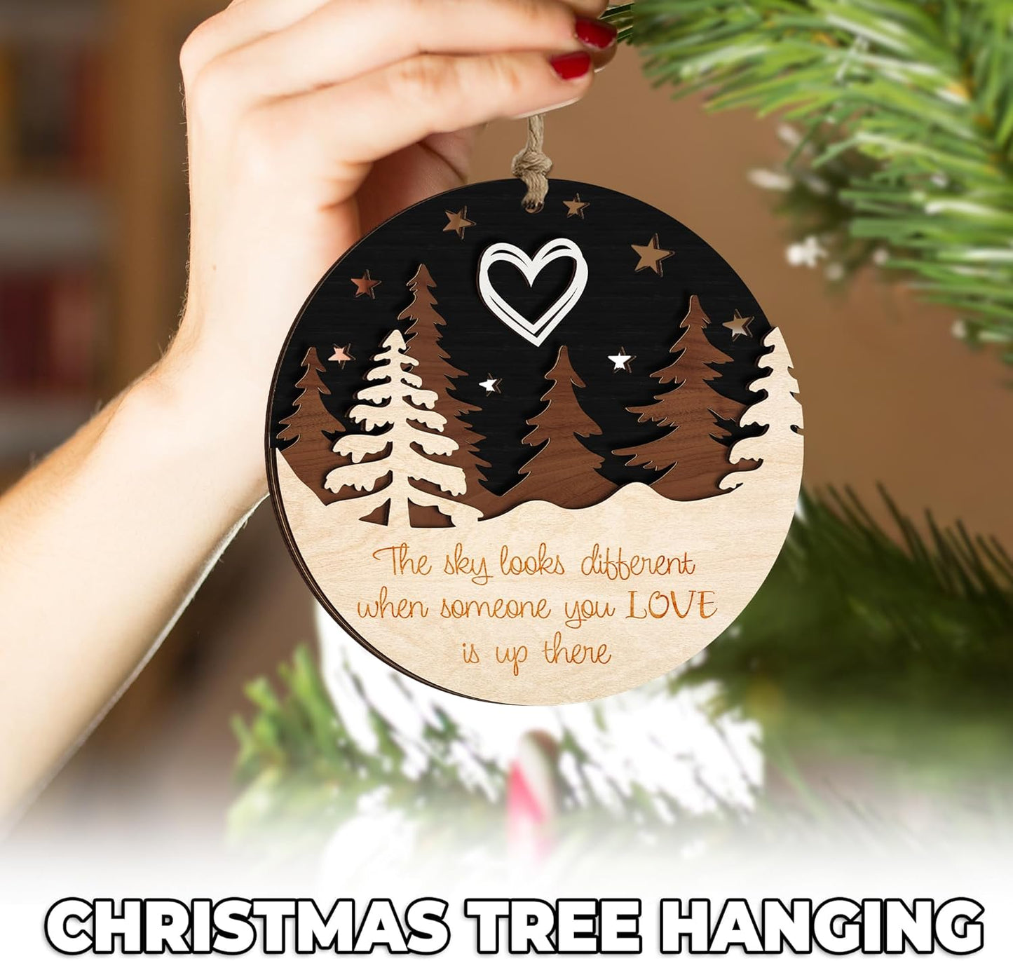 4" Memorial Christmas Ornament 2025 - Angel Wings Keychain & Condolence Card | Thoughtful Bereavement Gift for Mom, Dad, Nana, Papa