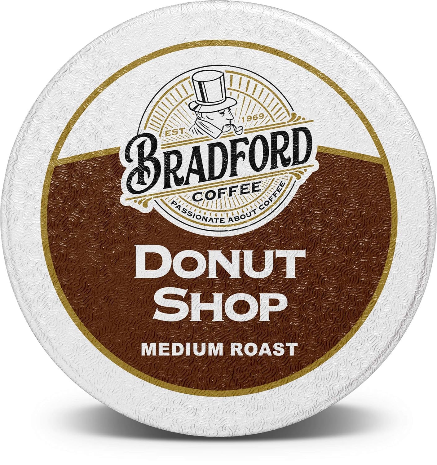 Bradford Coffee Donut Shop Medium Roast, 100% Arabica, 100 ct - Keurig Compatible, 20% More Coffee