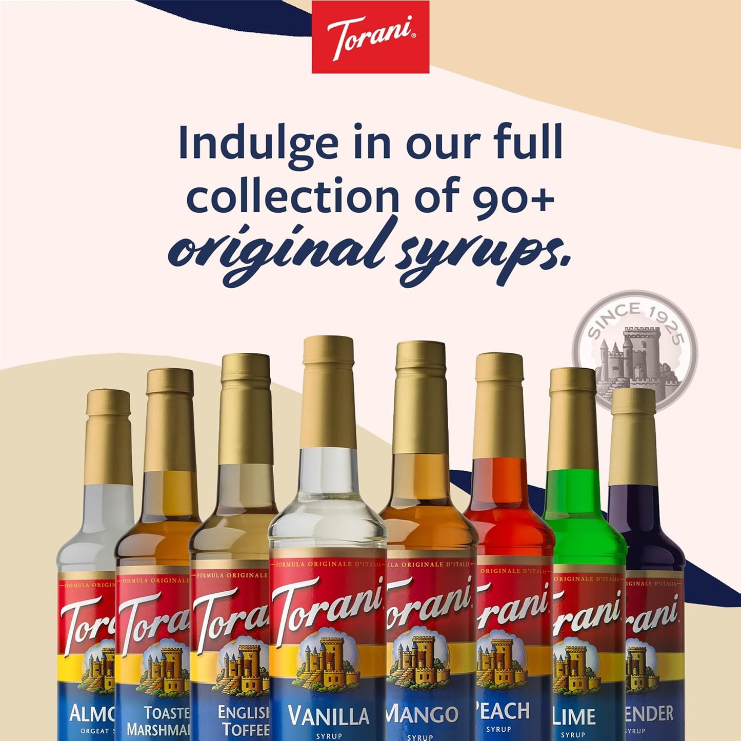 Torani Syrups - Brown Sugar Cinnamon & Vanilla Coffee Syrup Variety 2-Pack | 25.4 Fl Oz Each
