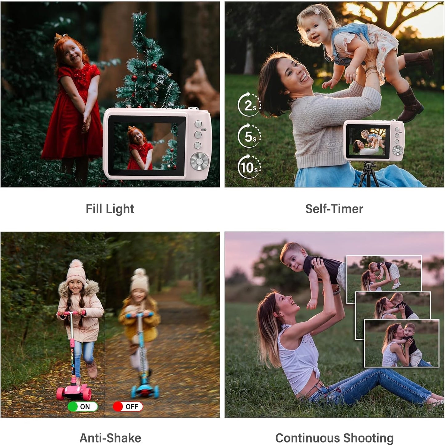 YingCheng 50MP 1080P, 16X 32GB Digital Camera for FHD Digital Point and Shoot Camera with Zoom Anti Shake