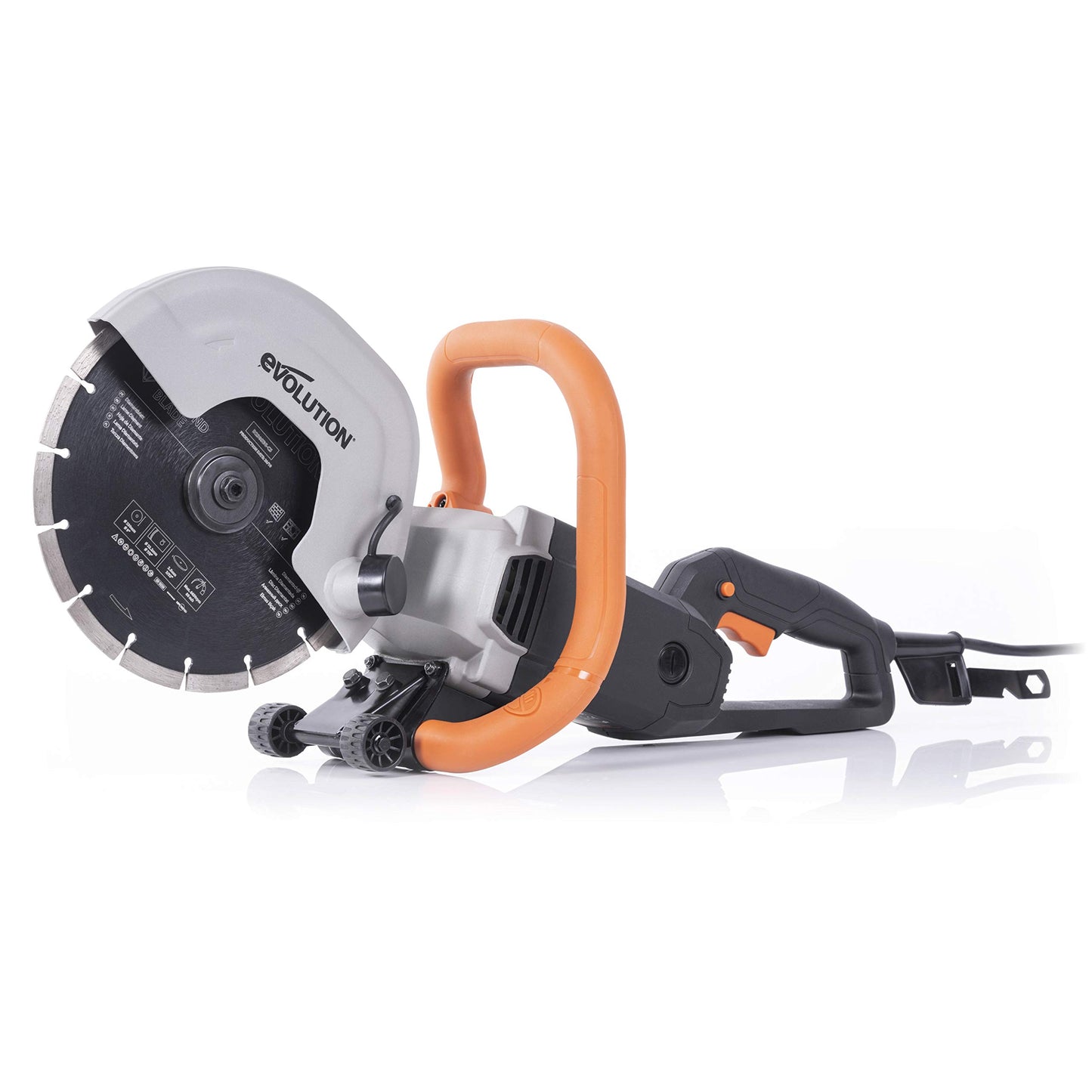 Evolution R230DCT - 9 in Concrete Saw (Circular, Angle Grinder, Cut Off Saw) - 15A Motor, No Gas - 3-1/2 In Cut - Incl Diamond Masonry Blade
