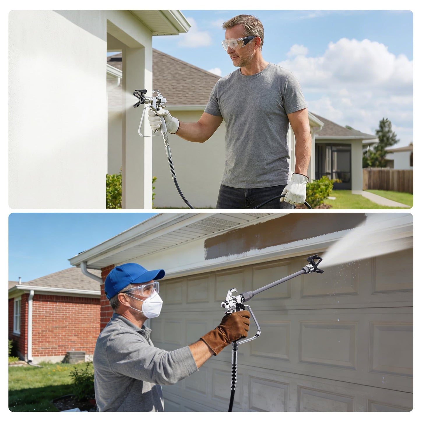 WORKPRO 700W Airless Paint Sprayer, 2900PSI High Efficiency Thinning-Free Electric Paint Sprayer with Extension Rod, Paint Sprayer for Home Interior, Exterior, Furniture, Fence & Ceilings