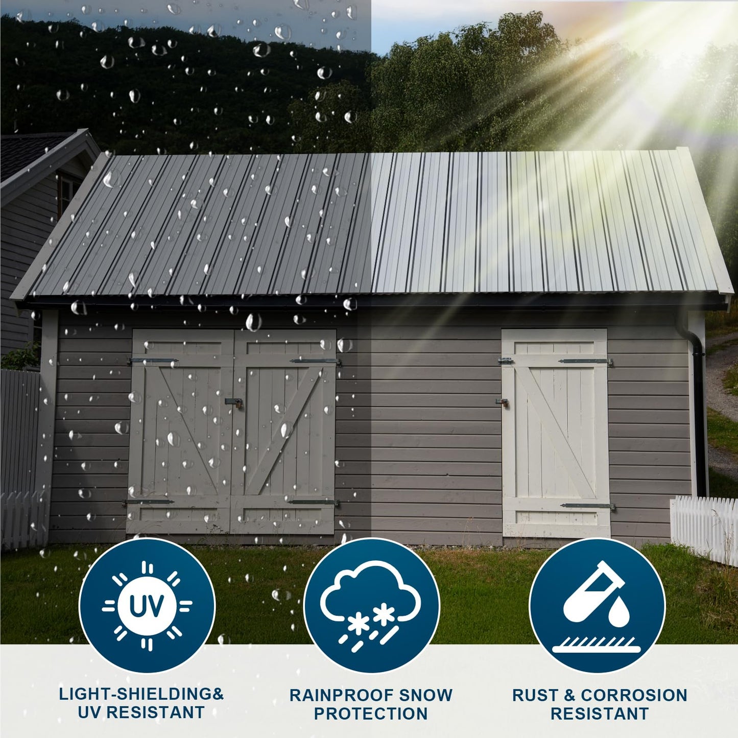 50 Pack Large Metal Roofing Panels, 72" x 36" Each, 900 Sq. Ft. Coverage, Corrugated Galvanized Roofing Panels for Residential Commercial Roofing, Fencing, Wall Siding (Silver)