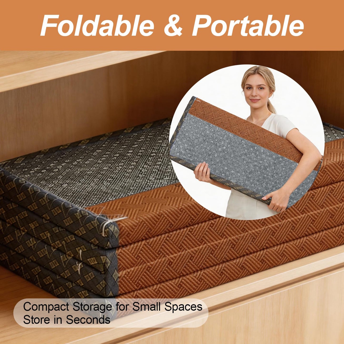 Dymhaoby Japanese Traditional Tatami Mattress, Coconut Coir Tatami Mat, Foldable Japanese Floor Mattress,Futon Bed,Meditation Mats for Floor,Summer Sleeping Mat(100 * 200cm)