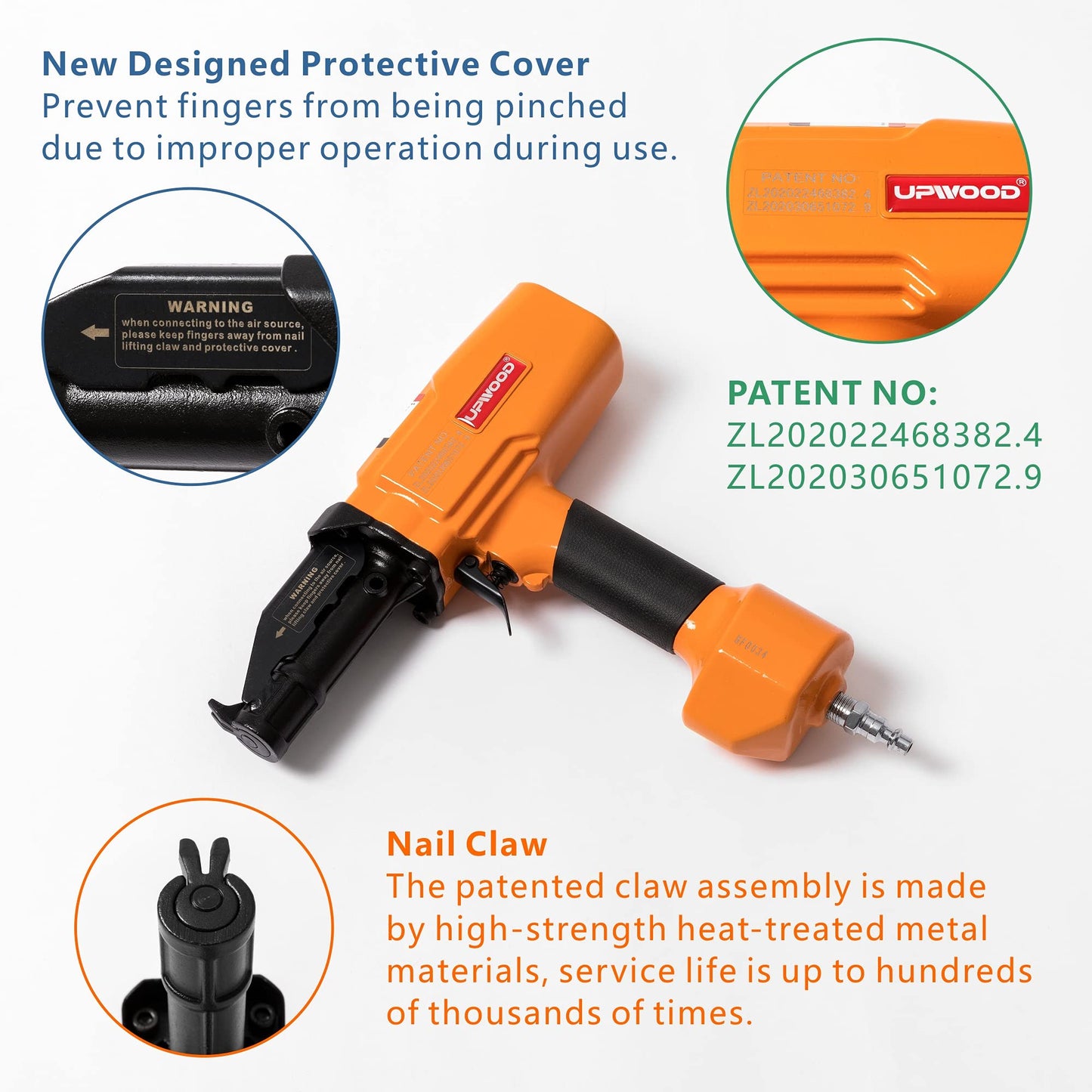 UPWOOD Air Nail Puller Nail Remover Pneumatic Denailer Tool for Recycled Wood Fence Pallet (Ideal for soft or medium-hard woods)