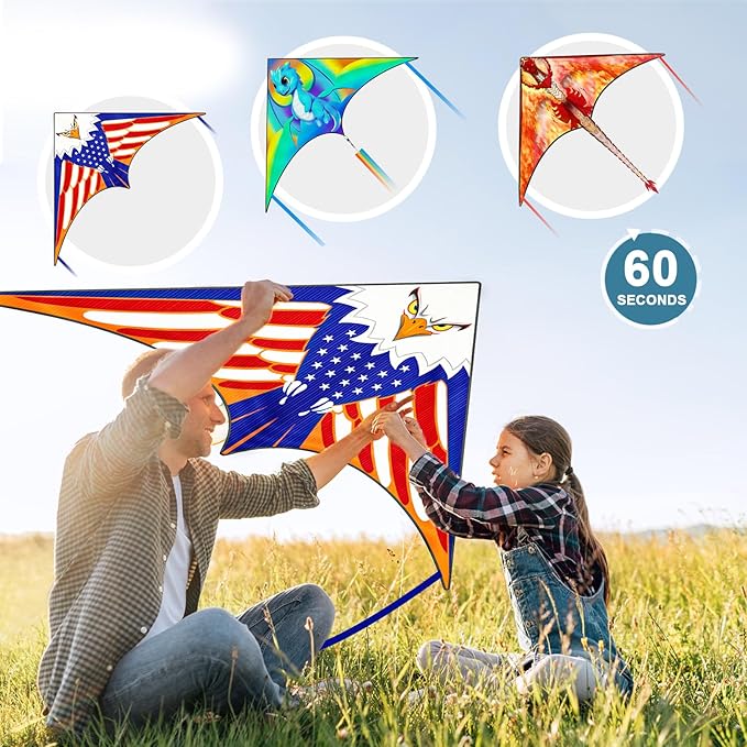 Large Kites for Adults Kites for Kids Ages 4-8， 8-12 Beach Park Outdoor Game Activities, Gifts for Easter and Festival