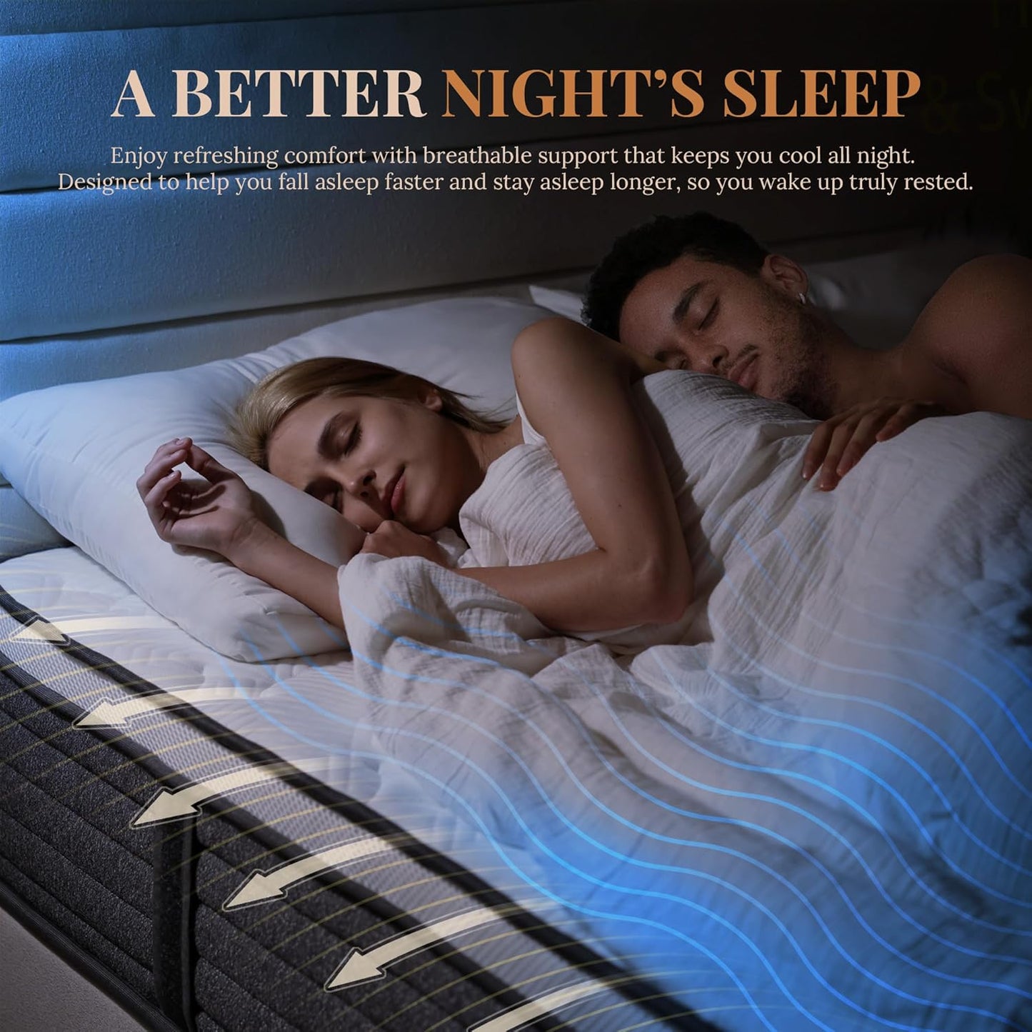 Skiennix Queen Mattress - 12 Inch Hybrid Design with Foam & Pocket Springs | Medium Feel, Pressure Relief