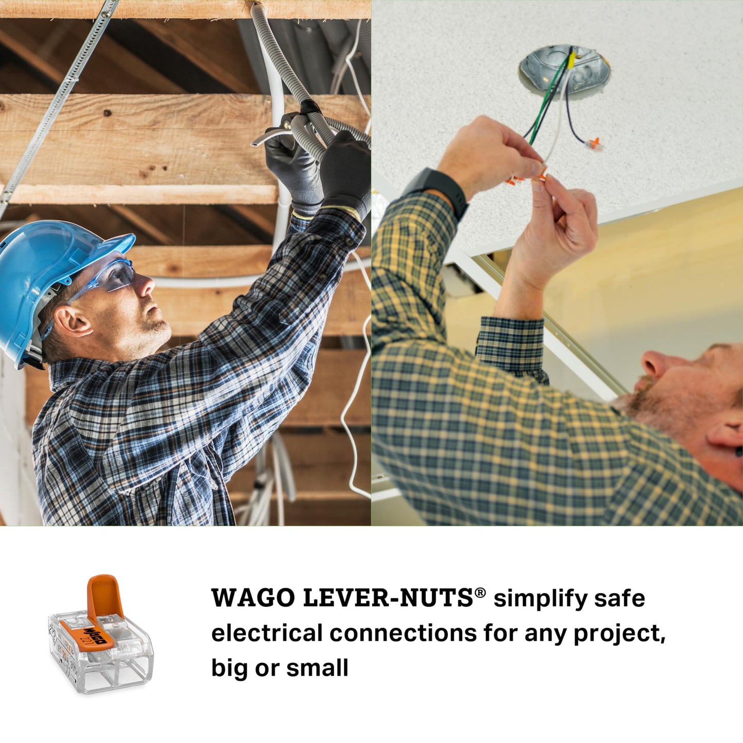 WAGO 221-412 Compact Lever-Nuts® Splicing Connectors, 2-Conductor, 24-12 AWG, Jar 550pcs