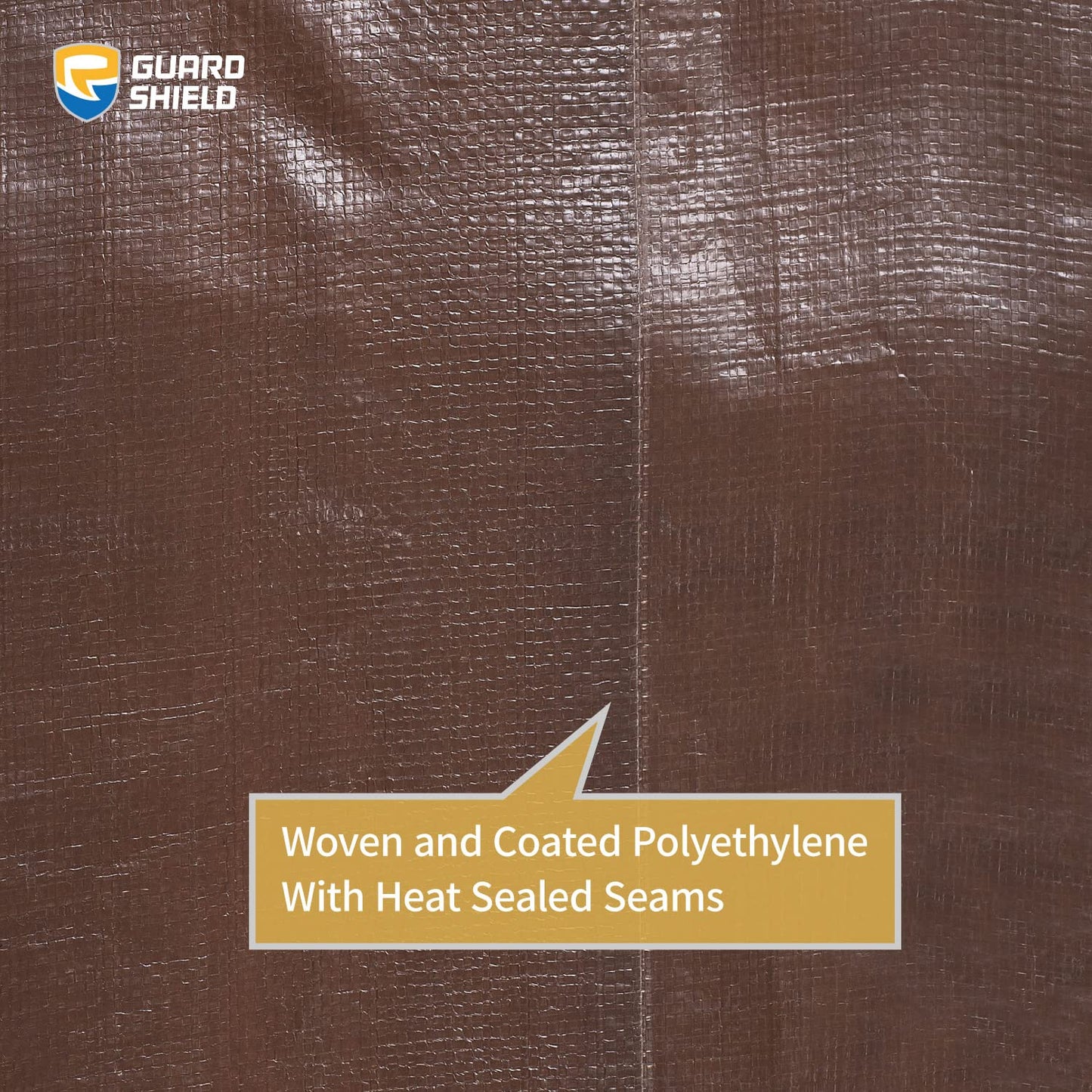 GUARD SHIELD Tarps Heavy Duty Waterproof 20x40 Feet Brown/Bright Silver Poly Tarp Cover Square Outdoor Thick UV Resistant Tarpaulin with Grommets 10mil