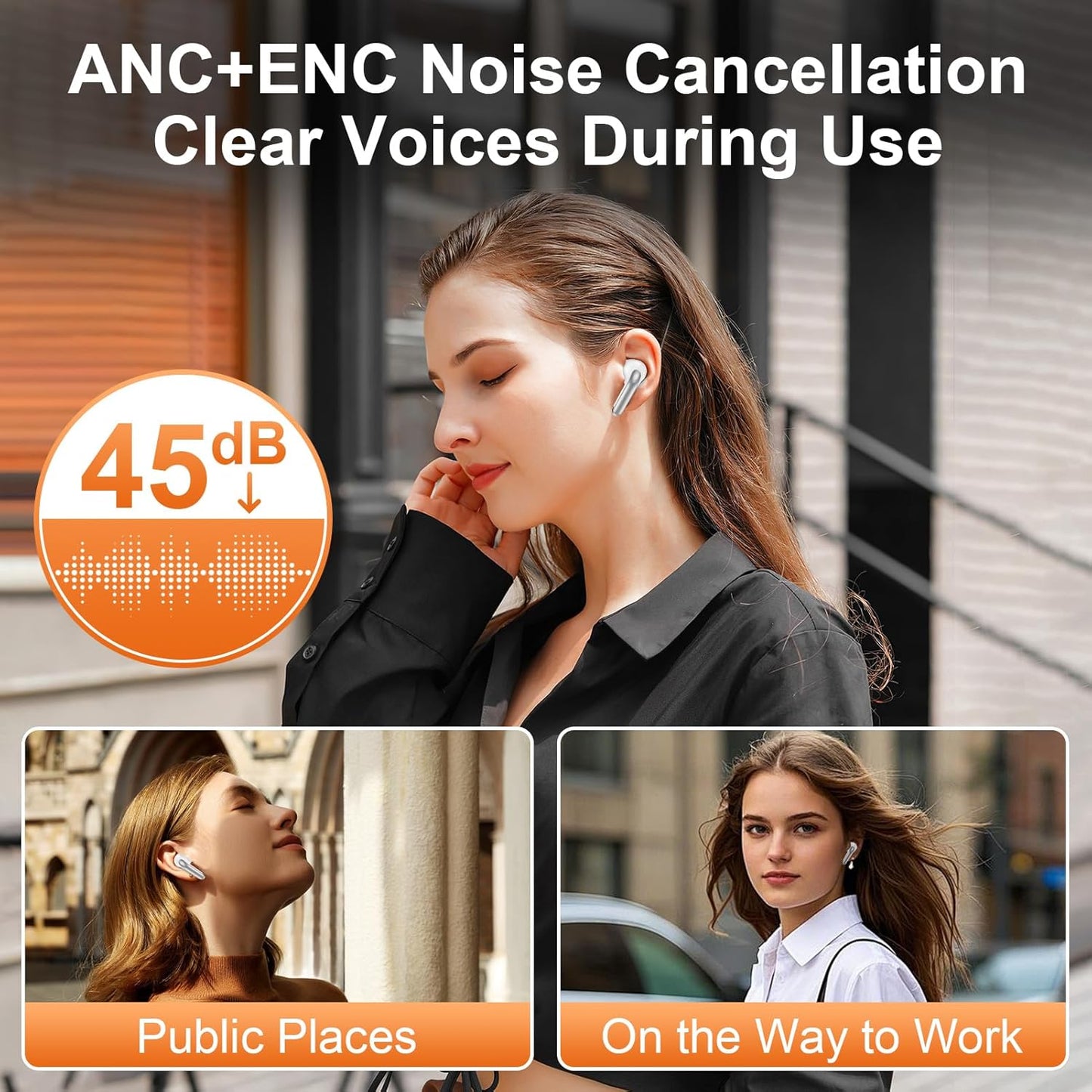 5.3 60H Ear bud Bluetooth Wireless Earbuds ear phone with mic Noise Cancelling Waterproof Earphones blue tooth