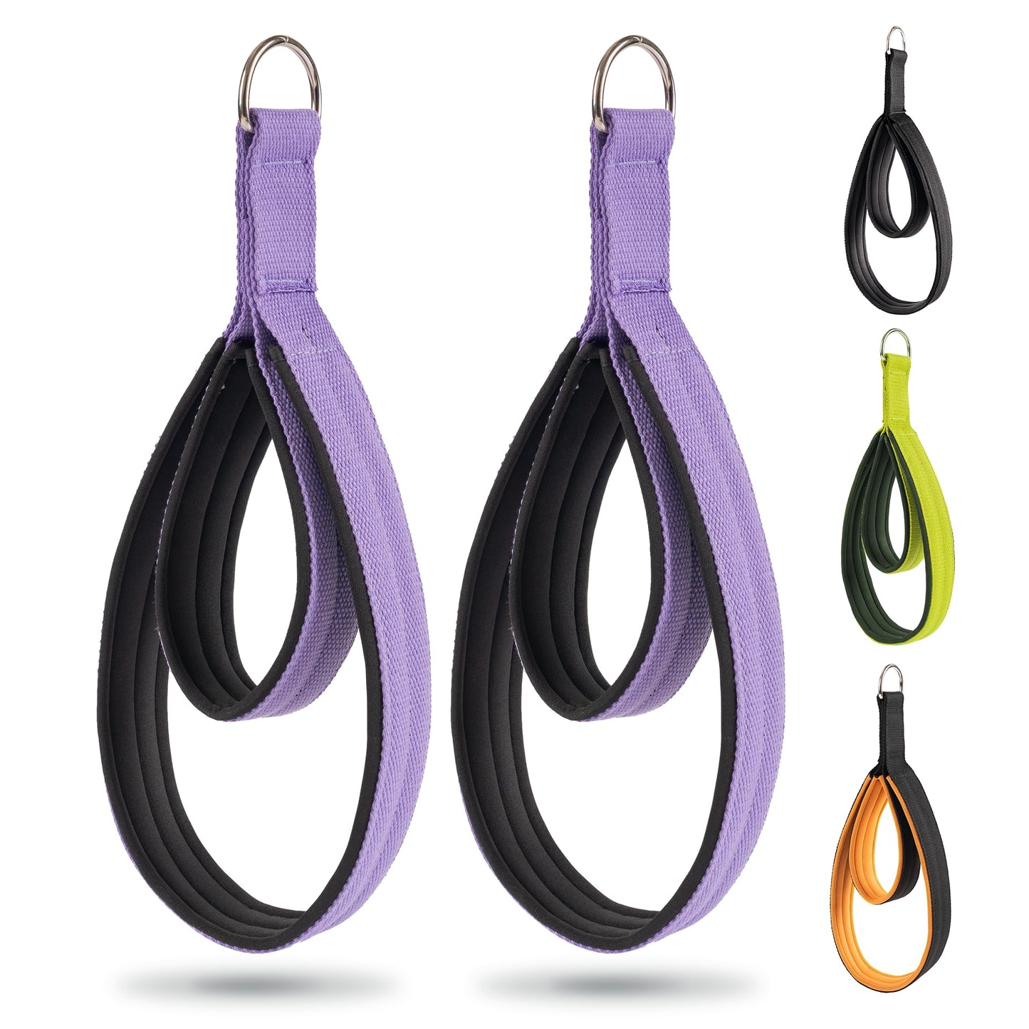 Wonderful Day 2PCS Pilates Straps for Reformer, Comfortable Enhanced Thickness, Fitness Pilates Double Loop Exercise Straps for Home Gym Workout(Purple)