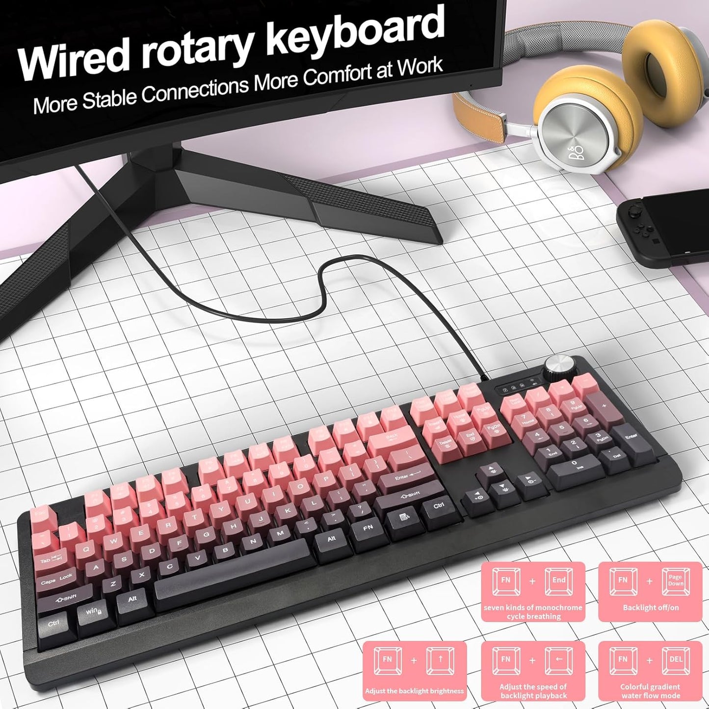 Generic 100 Wired RGB Gaming Membrance Keyboard. Percent Mini Creamy LED Computer Keyboard .Small Ergonomic Clicky