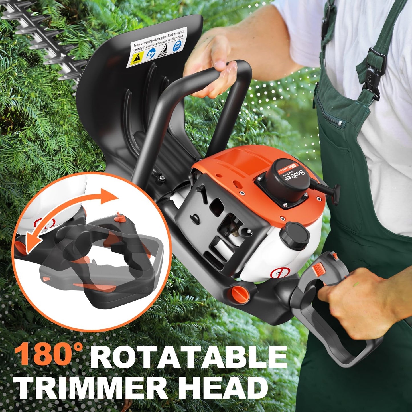 24-Inch 26cc 2 Cycle Gas Powered Dual Sided Hedge Trimmer (18cc)