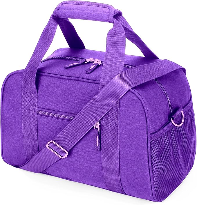 SeaRock 14 inch Small Gym Bag, Mini Duffel Bag for Women & Men, Carry On Lightweight for Travel Sport - Purple