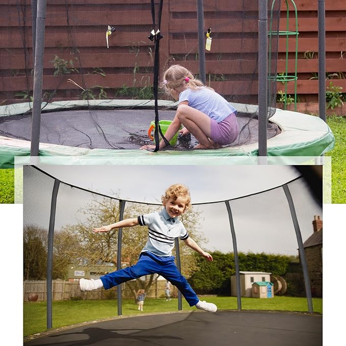 Blulu Trampolines Single Enclosure Pole Set Trampoline Replacement Parts Upper and Lower Enclosure Kit Net Poles with Foam Sleeve