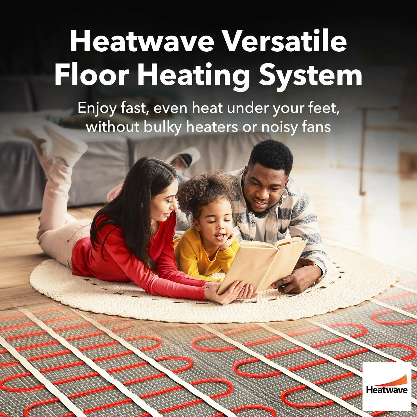 Electric Floor Heating System for Tile 15 sqft 120V 1.5Amps 180Watts-Heated Flooring System for Bathroom Floor Heating Kit Underfloor Comfort Heat 7Day/4Event Programmable GFCI Thermostat by Heatwave