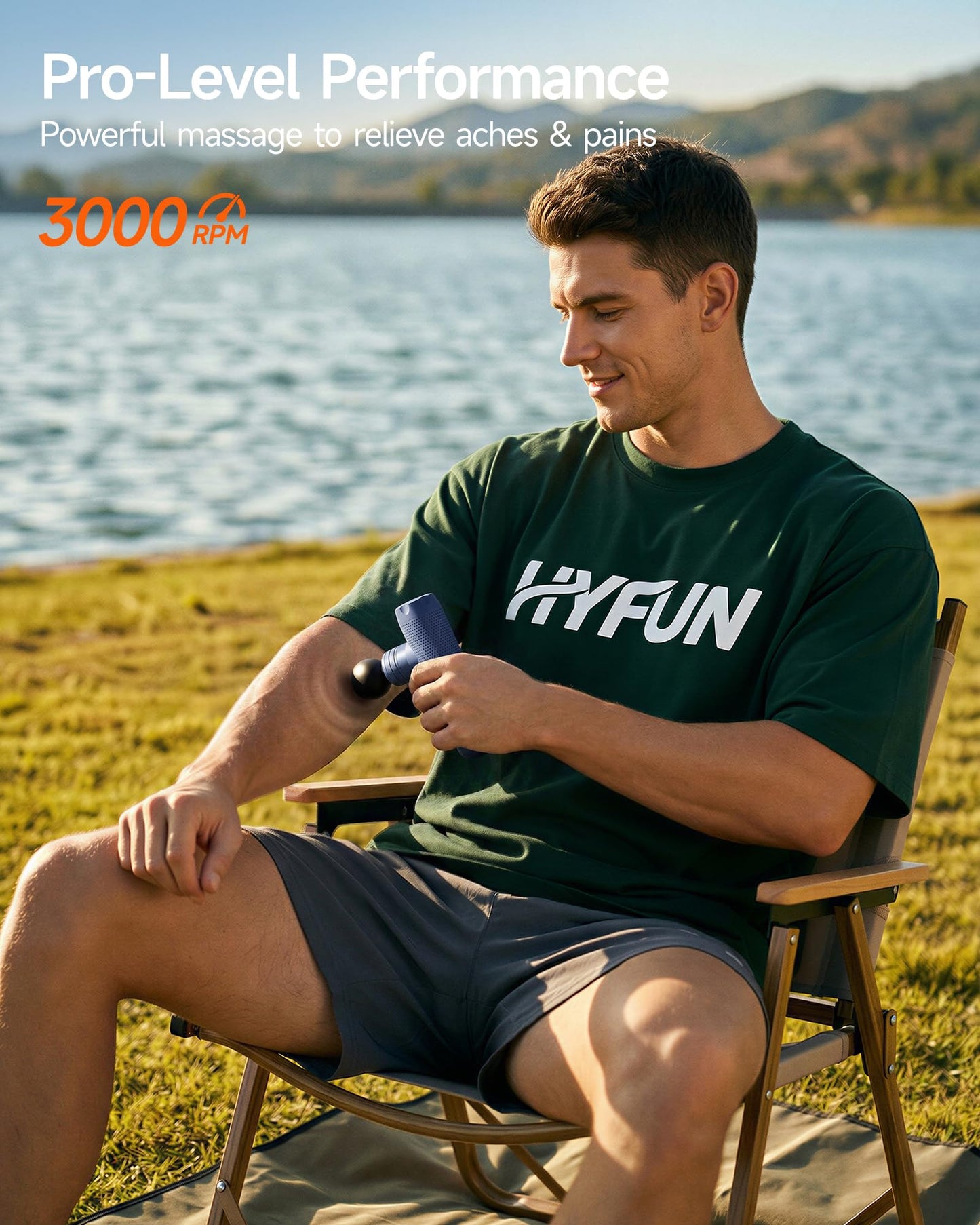 HYFUN N1 Super Mini Massage Gun, Ultra-Compact Deep Tissue Massage Gun, Portable Travel Handheld Massager, Men & Women Muscle Recovery, Percussion Massager Quiet for Home, Gym, Office, Blue