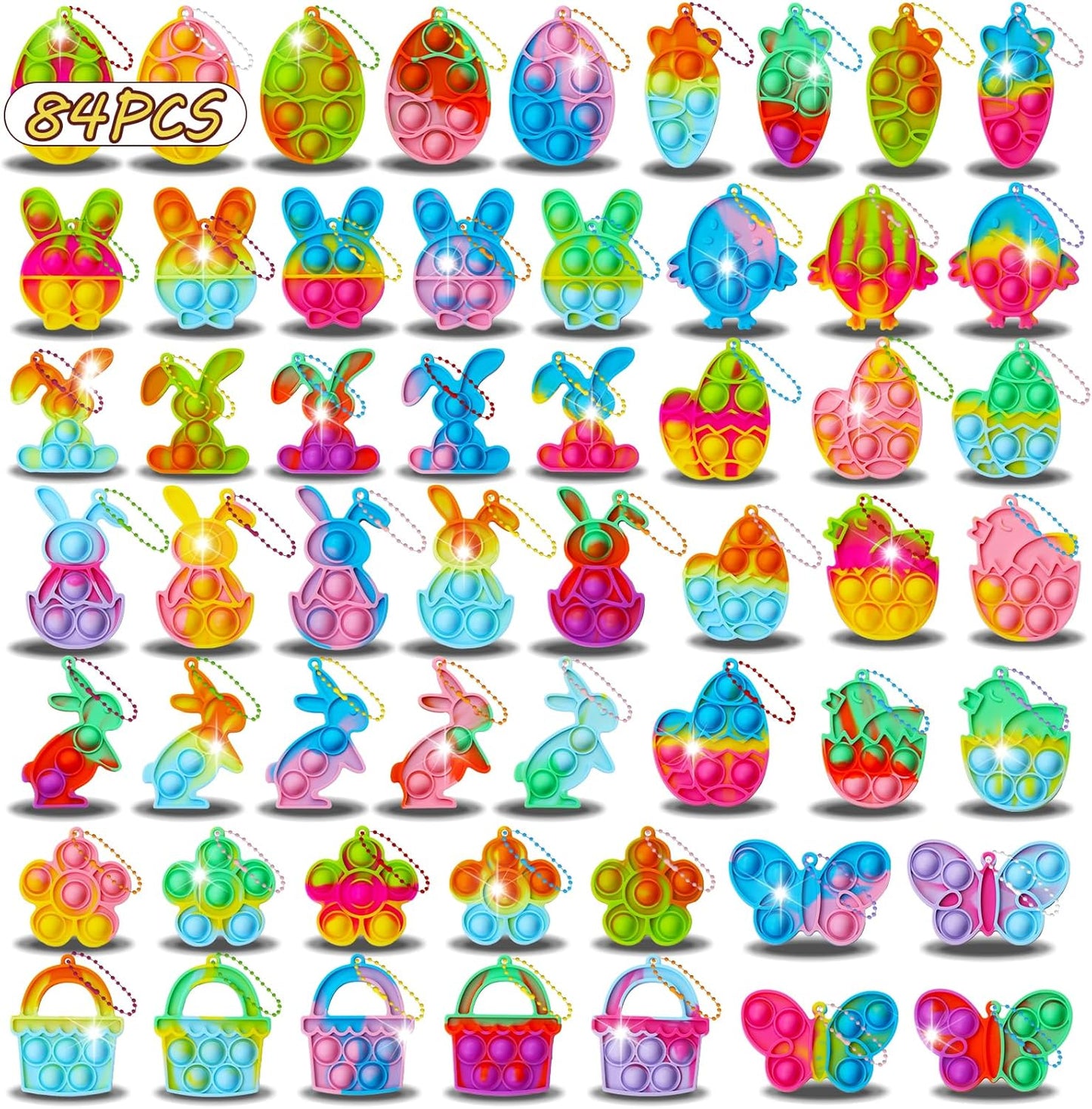 Skiennix 84-Piece Easter Party Favors - Fun Egg Fillers & Fidget Toys for Kids & Adults | Ideal for Goodie Bags