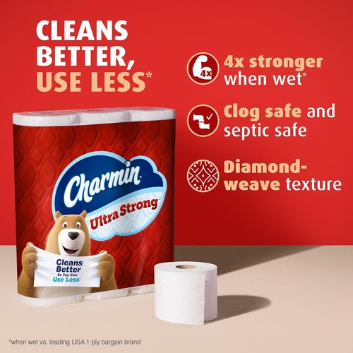 Charmin Ultra Strong Toilet Paper - 6 Mega Rolls = 24 Regular Rolls | 2-Ply, Soft & Durable