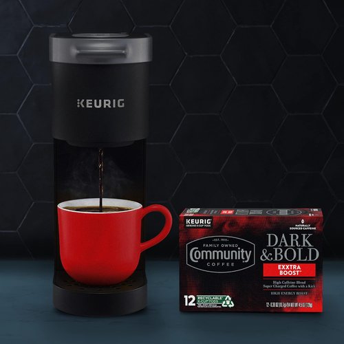 Community Coffee Dark & Bold Extra Boost Coffee Pods - 96 Count for Keurig 2.0 | Pack of 4