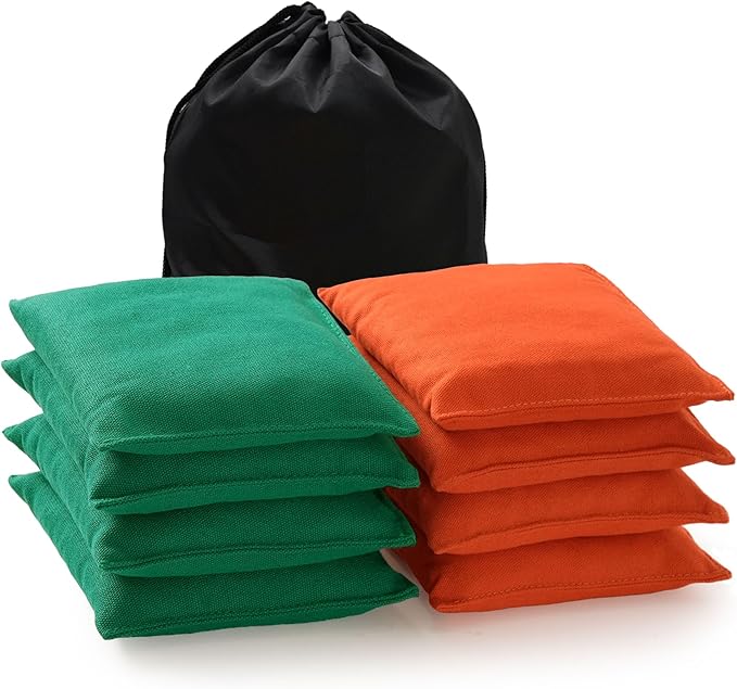 Cornhole Bags Set of 8 Regulation Corn Hole Bean Bags for Cornhole Game, Professional Weather Resistant Corn Hole Bags with Tote Bag