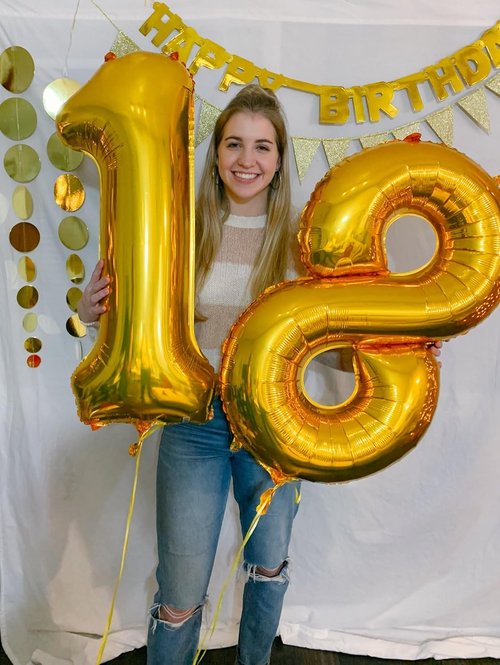 Gold Number 16 Balloon - 40 Inch Golden Birthday Decoration for 16th Party Supplies