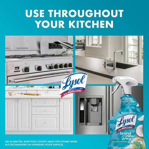 Lysol All-Purpose Cleaner Spray - Multi-Purpose Disinfectant for Kitchen & Bathroom | Coconut & Sea Minerals, 32 Fl Oz