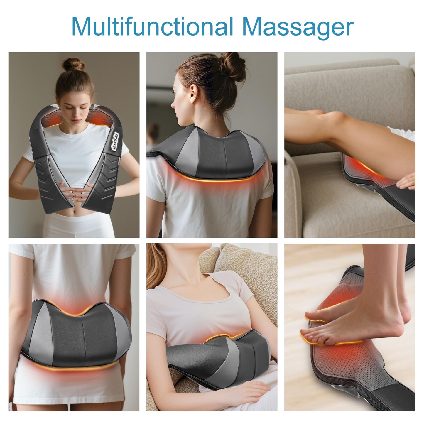 UFFAE Shiatsu Neck and Back Massager with Heat, Electric Deep Tissue Kneading Neck and Shoulder Massage, Best Gifts for Women Men Mom Dad Mothers Fathers Day Birthday Gift, Black (NOT Cordless)
