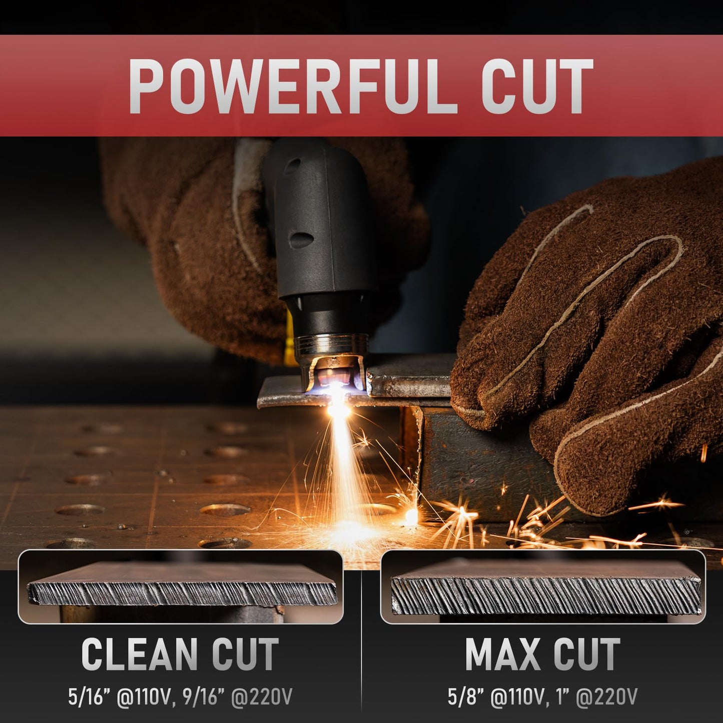 YESWELDER Plasma Cutter, 65Amp 110V/220V Non-High Frequency Non-Touch Pilot Arc 4-In-1 Plate Cutting/Grid Cutting/Gouging/Marking Multifunctional Plasma Cutting Machine CUT-65DS PLUS