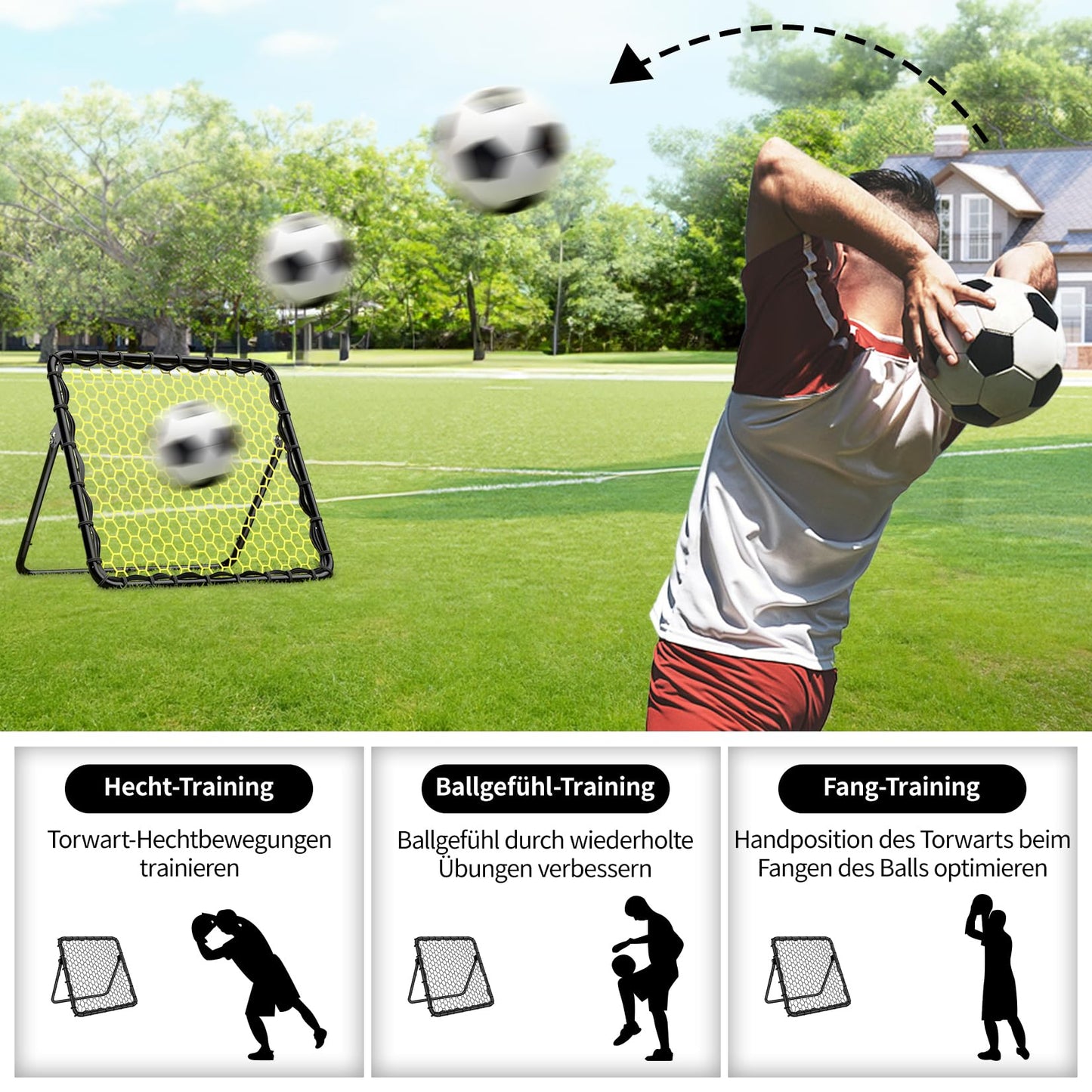 Happy Jump Portable Soccer Rebounder Net for Kids Soccer Training Practice