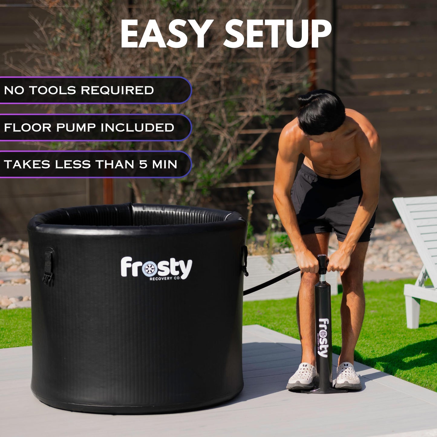 Frosty Ice Pod Pro Cold Plunge - Inflatable Ice Tub for Cold Water Therapy - Pro Grade Cold Plunge Ice Pod with Water Chiller Compatibility - The Ice Pod Cold Plunge Tub for Ice Bath and Ice Plunge