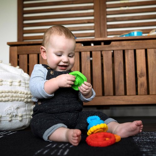 Baby Einstein Teether Toy Set - Multi-Textured 5-Piece Easy-to-Grasp Design for Ages 3 Months+