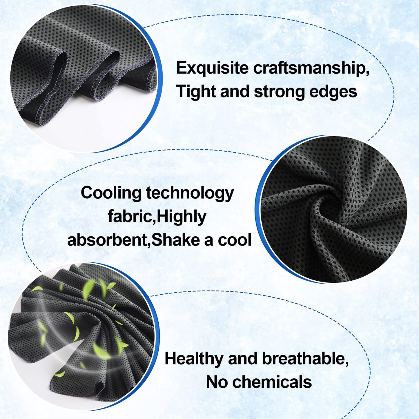 50 Pcs Cooling Towel 40 x 12 Inch Microfiber Workout Towels Breathable Chilly Towel Ice Cool Cold Towels Bulk Fast Drying Absorbent Sweat Rag for Neck Yoga Sports Golf Gym Camping (Dark Gray)