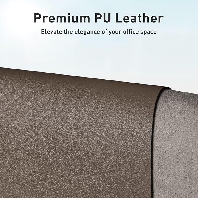 Aothia Leather Desk Pad Protector, Office Desk Mat, Large Mouse Pad, Non-Slip PU Leather Desk Blotter, Laptop Desk Pad, Waterproof Desk Writing Pad for Office and Home (48"x17", Coffee)