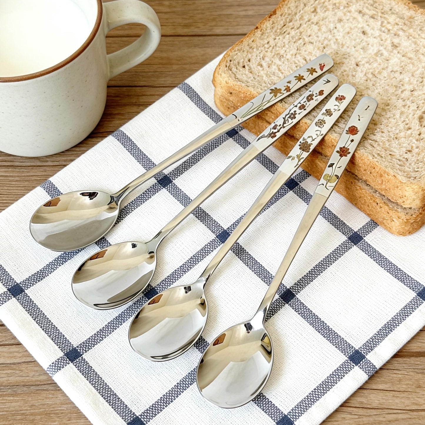 Soup Spoons Set of 4-8 Inch Long Handle
