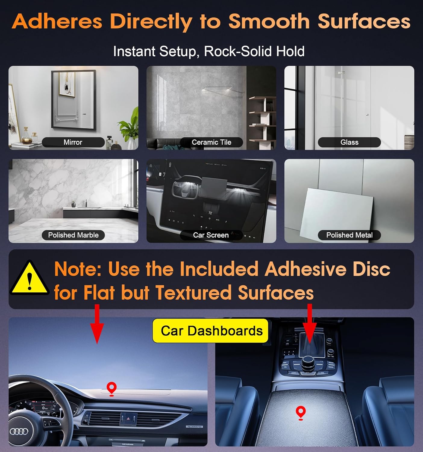 BOCLOUD 360 98 LBS 16 15 14 13 12 Upgraded Suction Cup Phone Mount Zinc Alloy Phone Stand Vacuum Magnetic Car Holder