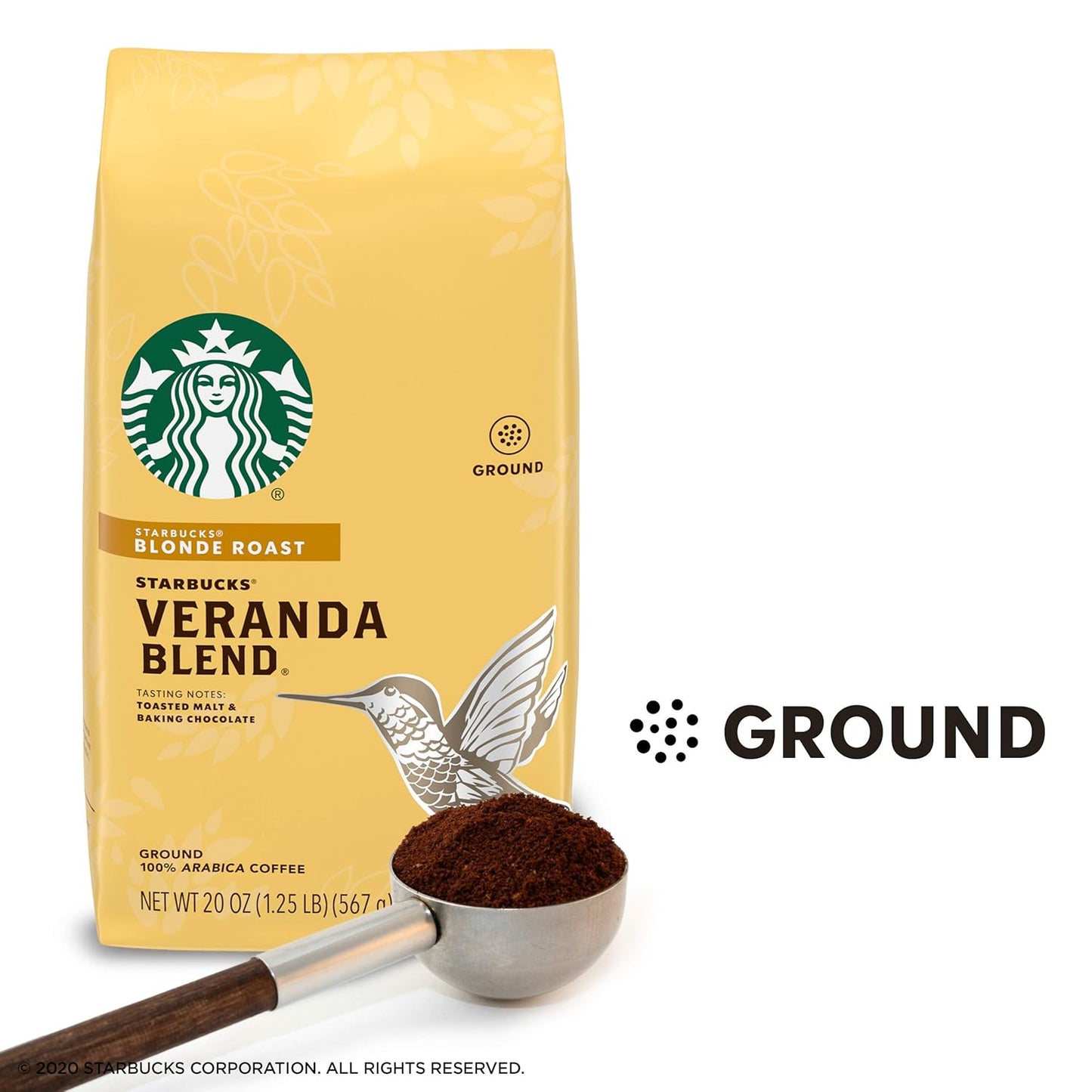 Starbucks Veranda Blend Coffee - Ground 20-Ounce Bags | Pack of 6 for Smooth Flavor