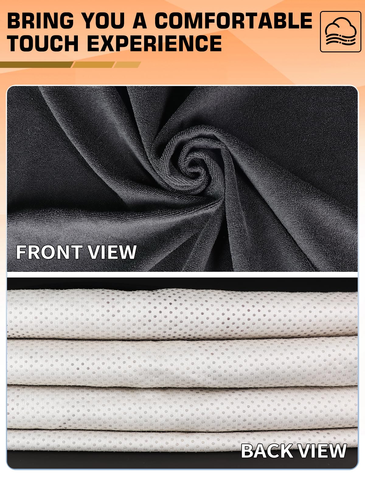 TESFEEL Car Seat Cover Towel GRS Certified Recycled, Waterproof & Washable, Non-Slip Universal Fit for Cars SUVs Trucks, Sweat Protection for Gym, Kids, Pets & Travel (Black, 2 Pack)
