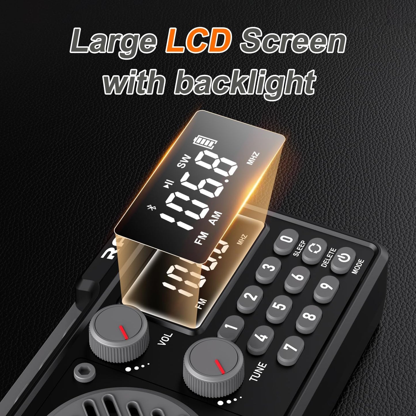 kamapulo 1500mAh Portable Radio AM FM Rechargeable with Best Reception, Transistor shortwave Radio Wireless Bluetooth
