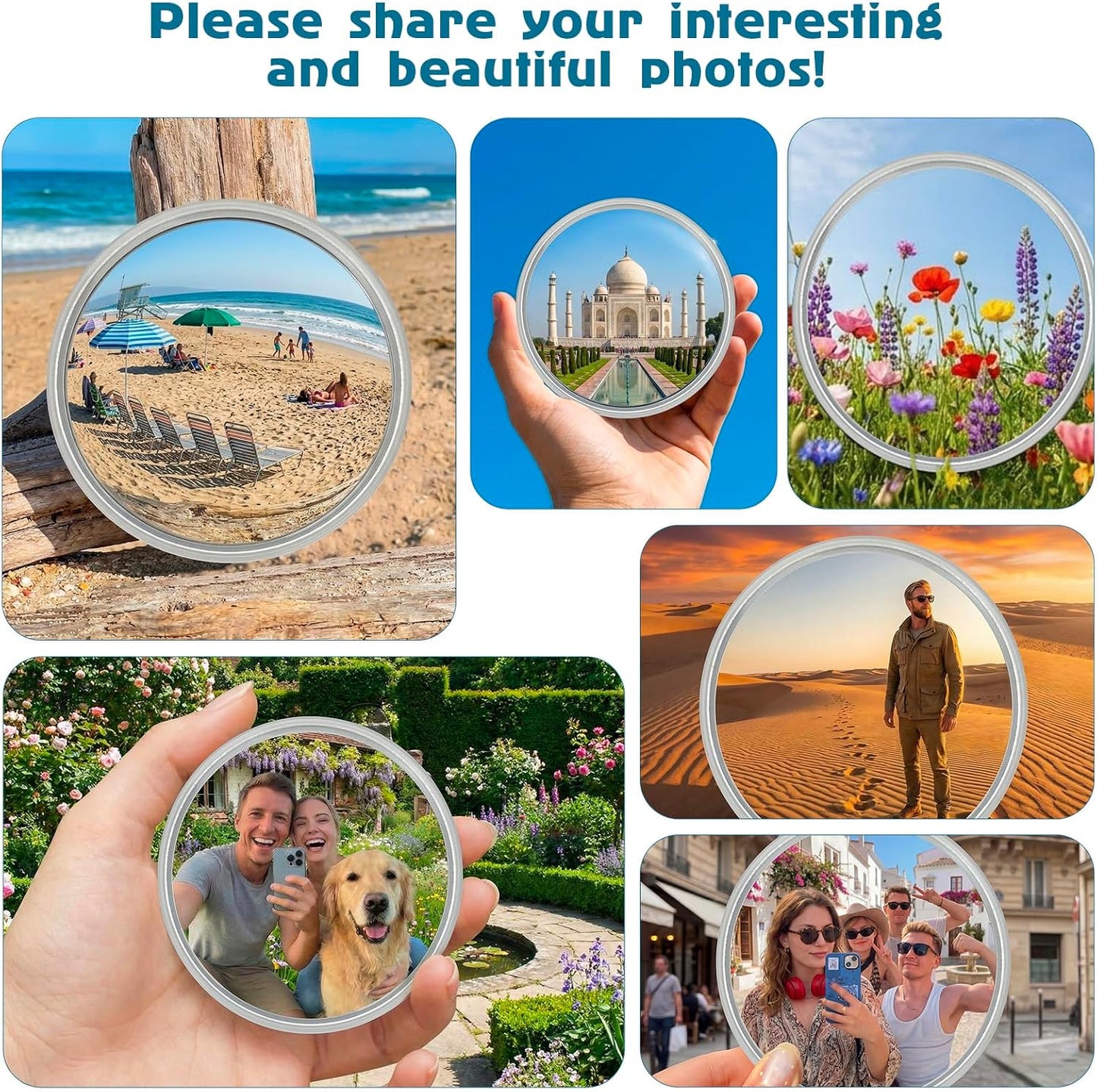 biwink Selfie(3.74in) Handheld Selfie Convex Mirror - No Need Selfie Stick, Travel Must Have Photography Viewfinder