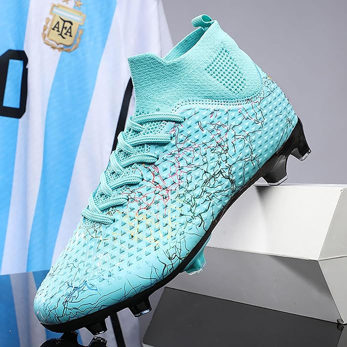 Men's Soccer Shoes High-Top Soccer Cleats Outdoor Breathable Athletic Professional Spikes Youth Boys Football Shoes Unisex