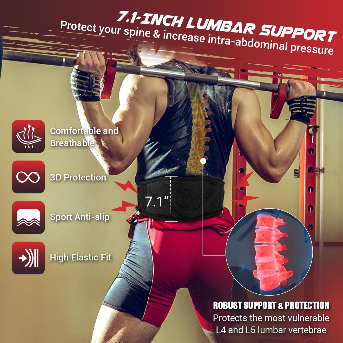 3-in-1 Weighted Pull Up Belt, Weight Lifting Dip Belt with 40.6 IN Chain & Self Locking, Weighted Gym Belt for Pull Up, Squat, Powerlifting & Deadlift, Capacity Up to 350 LBS(Black Size M)