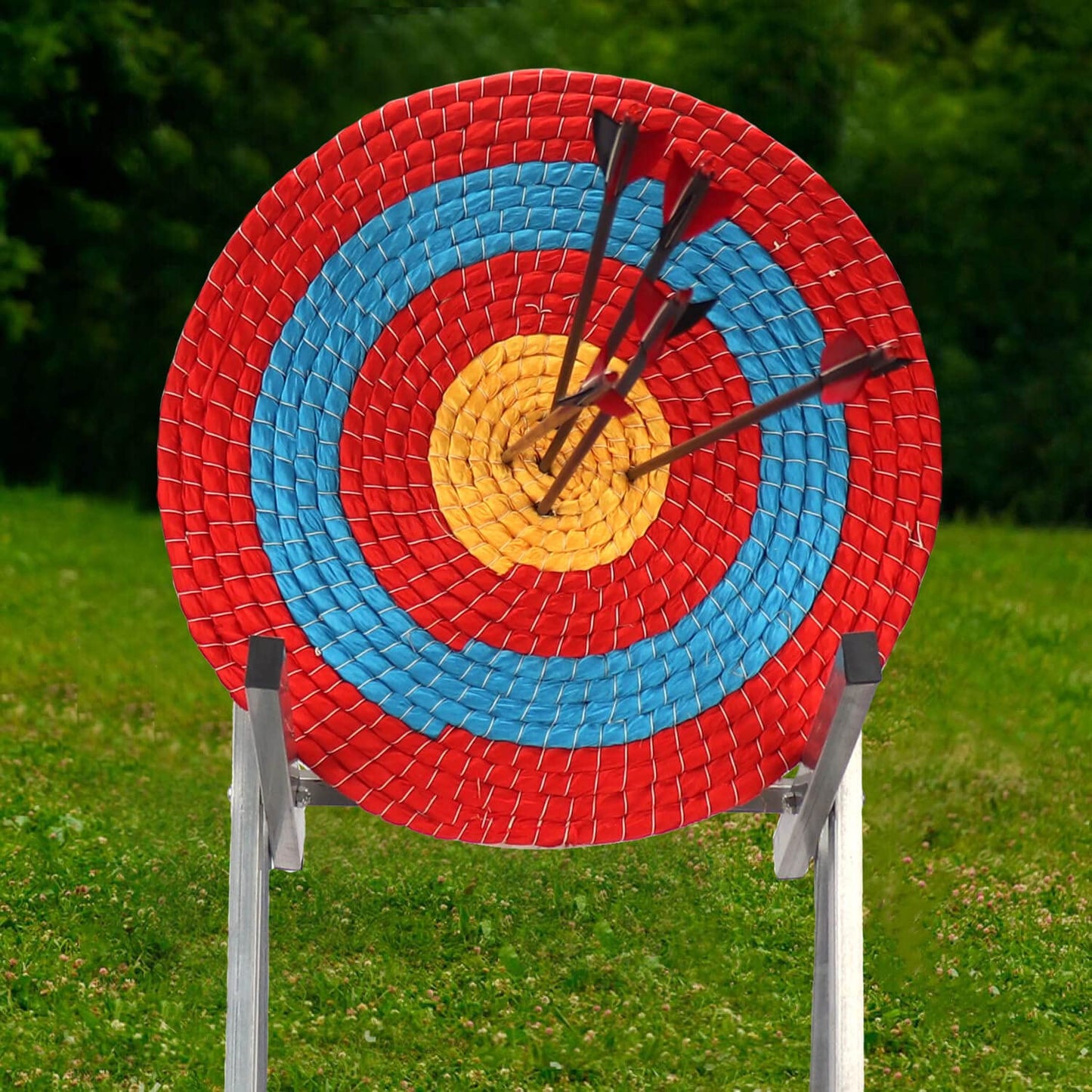 DOSTYLE Archery Targets Traditional Solid Straw Round Archery Target Shooting Bow Coloured Rope Target Face Three Layers for Shooting Practice