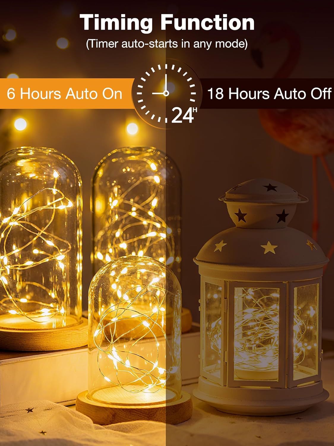 Skiennix 12-Pack Fairy Lights - 7ft 20 LED Battery Operated Twinkle Lights with Timer | Warm White Decor for Christmas, Parties & DIY Projects