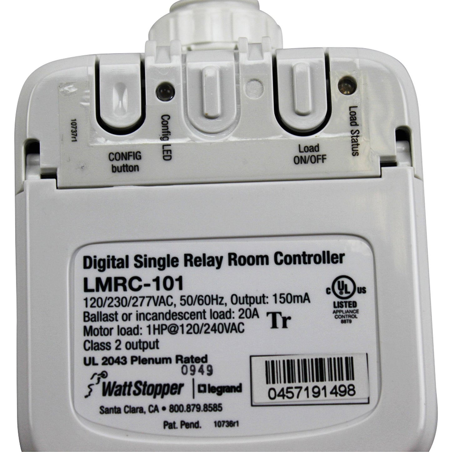 Wattstopper LMRC-101 Digital Room Controller on/Off Single Relay Room Controller